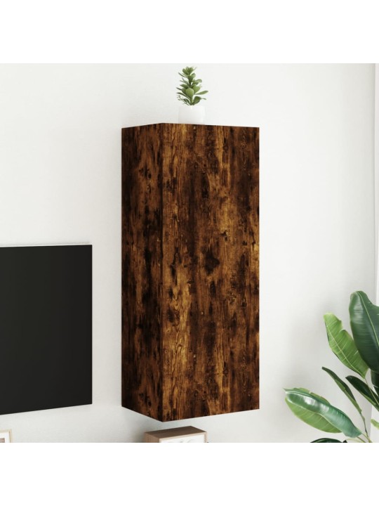 TV skapītis, koka krāsa, 40,5x30x102 cm, inženierijas koks