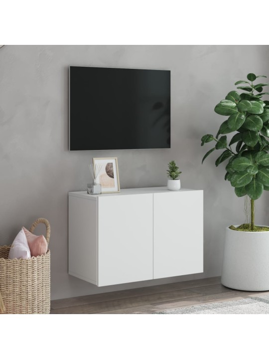Tv sienas skapītis, balts, 60x30x41 cm, inženierijas koks