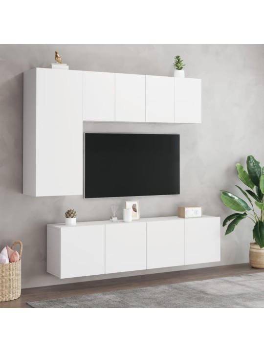 Sienas tv skapīši, 2 gab., balts, 60x30x41 cm