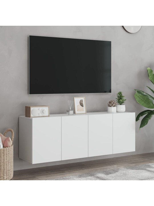 Sienas tv skapīši, 2 gab., balts, 60x30x41 cm