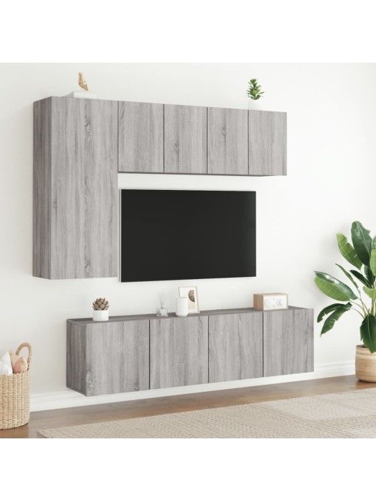 Sienas tv skapīši, 2 gab., pelēka ozola, 60x30x41 cm