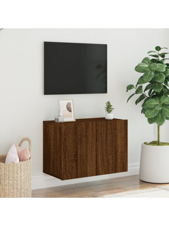 Tv sienas skapītis, brūna ozolkoka, 60x30x41 cm
