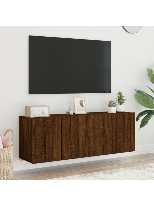 Sienas tv skapīši, 2 gab., brūna ozolkoka, 60x30x41 cm