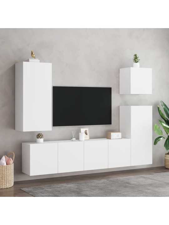 Sienas tv skapīši, 2 gab., balts, 80x30x41 cm