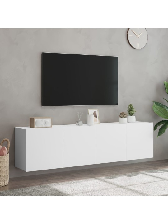 Sienas tv skapīši, 2 gab., balts, 80x30x41 cm