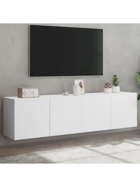 Sienas tv skapīši, 2 gab., balts, 80x30x41 cm