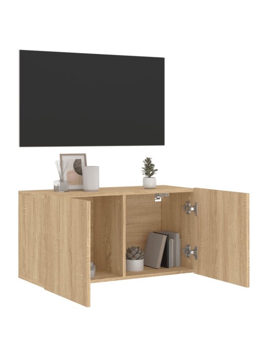 Tv sienas skapītis, ozola krāsa, 80x30x41 cm