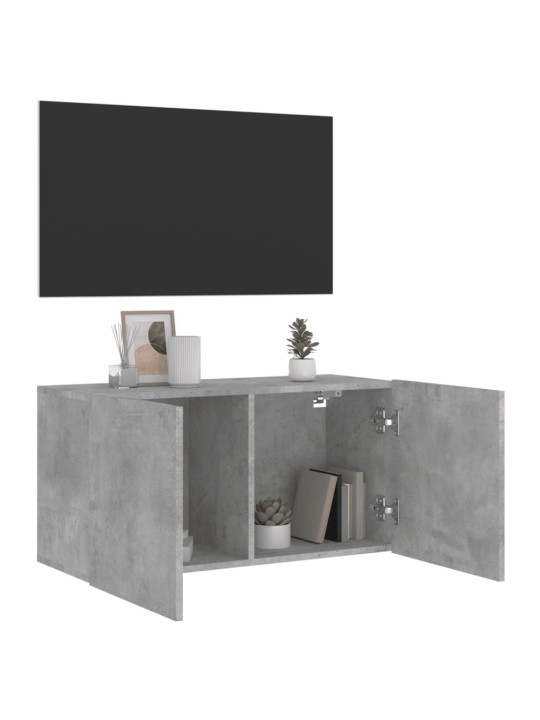 Tv sienas skapītis, betona pelēks, 80x30x41 cm