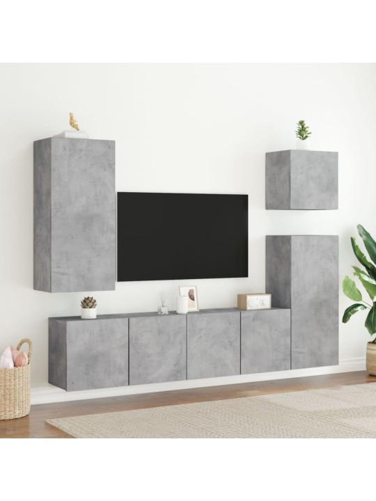 Sienas tv skapīši, 2 gab., betona pelēks, 80x30x41 cm