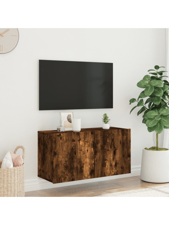 Tv sienas skapītis, ozolkoka krāsa, 80x30x41 cm