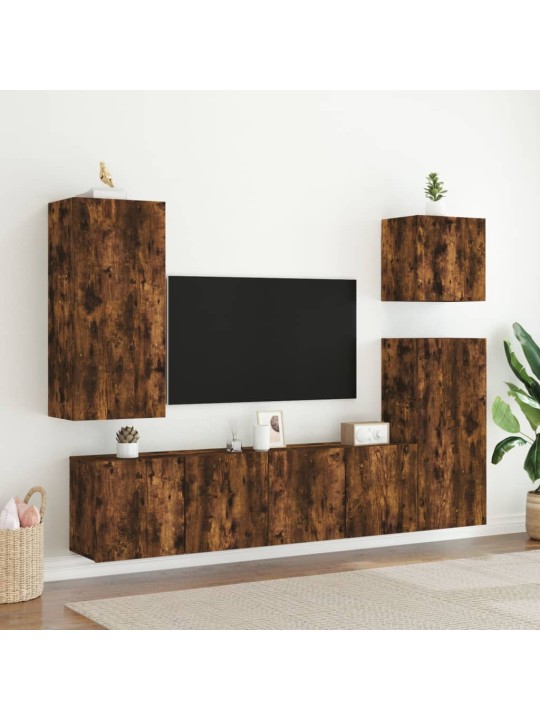 Sienas tv skapīši, 2 gab., ozolkoka krāsā, 80x30x41 cm