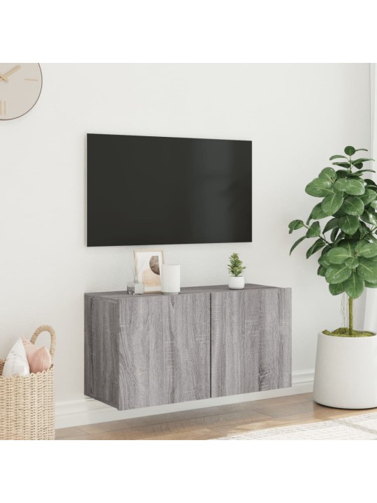Tv sienas skapītis, pelēka ozola, 80x30x41 cm
