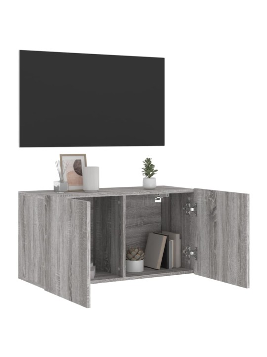 Tv sienas skapītis, pelēka ozola, 80x30x41 cm