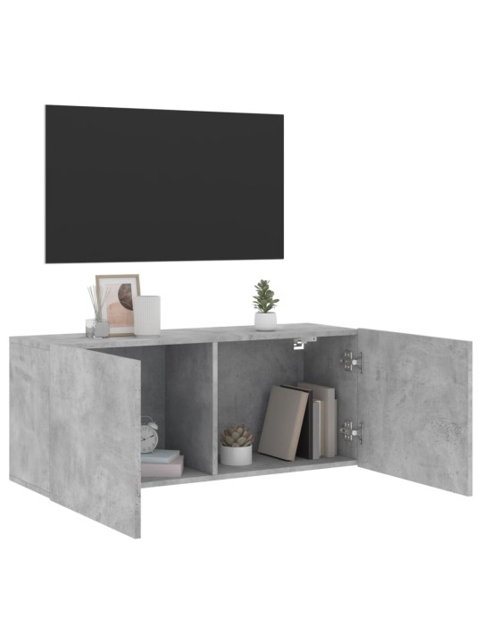 Tv sienas skapītis, betona pelēks, 100x30x41 cm