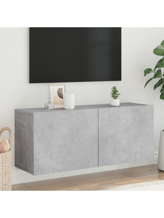 Tv sienas skapītis, betona pelēks, 100x30x41 cm