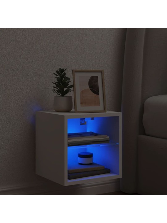 Tv galdiņš ar led lampiņām, 30x28,5x30 cm, balts