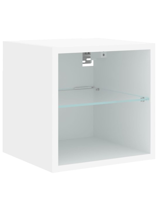 Tv galdiņš ar led lampiņām, 30x28,5x30 cm, balts