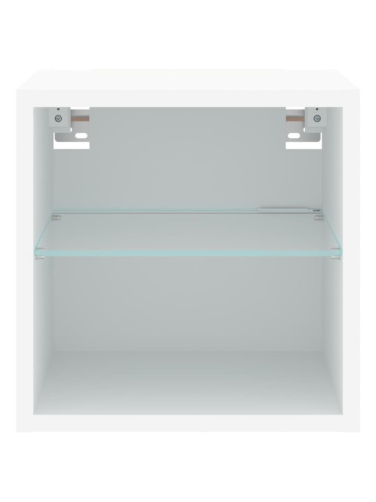 Tv galdiņš ar led lampiņām, 30x28,5x30 cm, balts