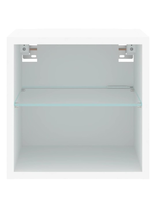 Tv galdiņi ar led lampiņām, 2 gab., balti, 30x28,5x30 cm