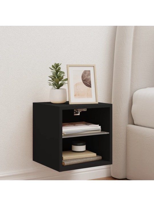 Tv galdiņš ar led lampiņām, melns, 30x28,5x30 cm