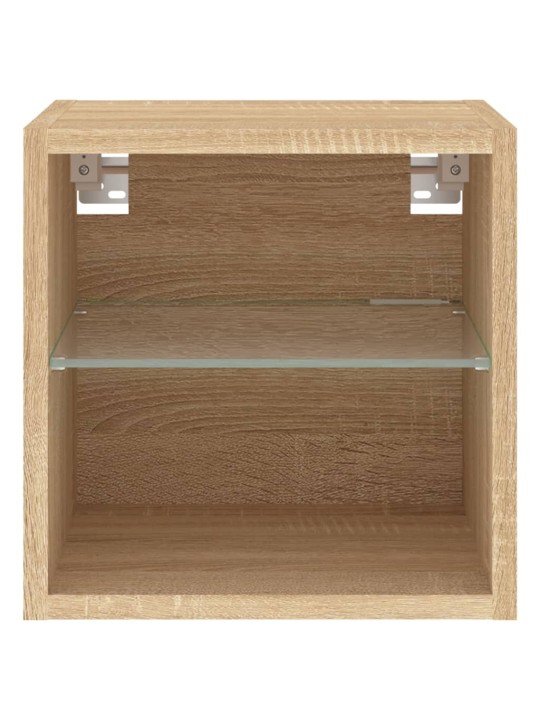 Tv plaukti ar led lampiņām, 30x28,5x30 cm, koka krāsā