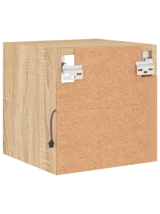 Tv plaukti ar led lampiņām, 30x28,5x30 cm, koka krāsā