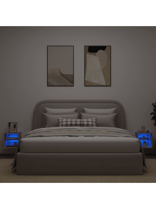 Tv plaukti ar led lampiņām, 2 gab., 30x28,5x30 cm, koka krāsā