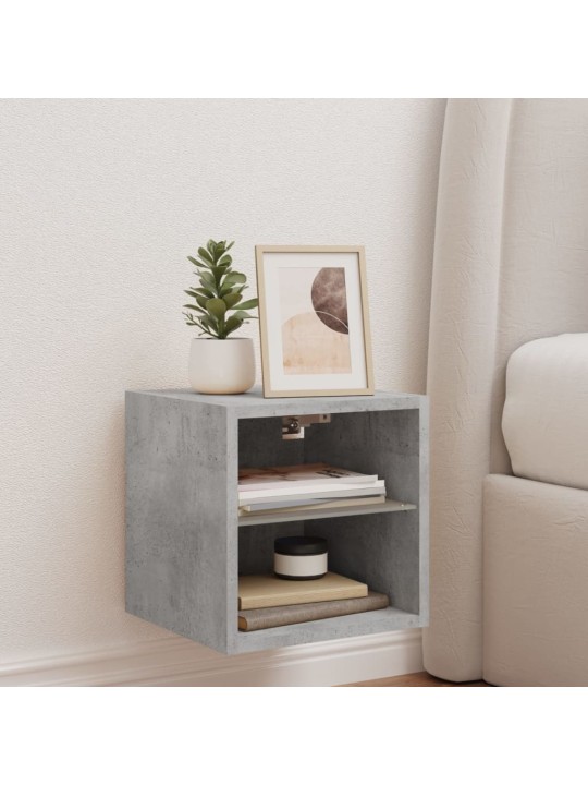 Tv galdiņi ar led lampiņām, betona pelēks, 30x28,5x30 cm