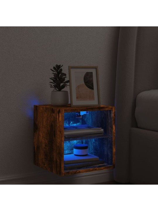 Tv plaukti ar led lampiņām, 30x28,5x30 cm, koka krāsā