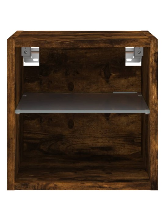 Tv plaukti ar led lampiņām, 2 gab., 30x28,5x30 cm, koka krāsā