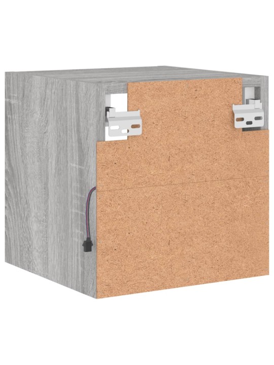 Tv plaukti ar led lampiņām, 2 gab., 30x28,5x30 cm, pelēka ozola