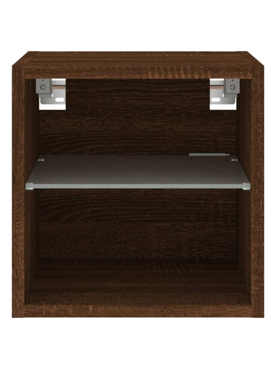 Tv plaukti ar led lampiņām, 30x28,5x30 cm, brūna ozola