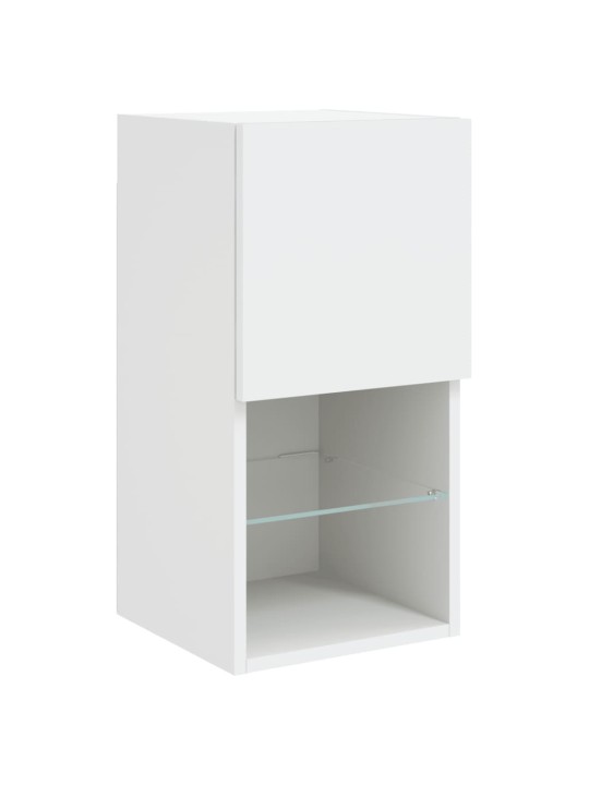 Tv skapītis ar led lampiņām, balts, 30,5x30x60 cm