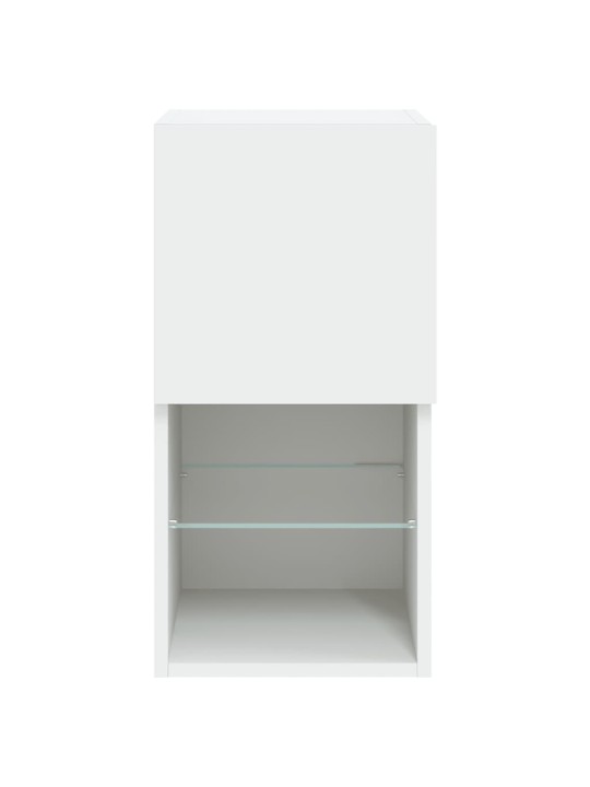 Tv skapītis ar led lampiņām, balts, 30,5x30x60 cm