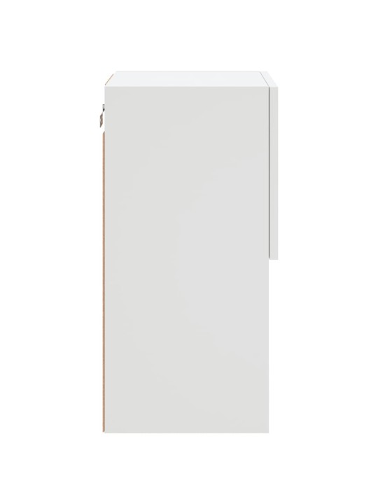 Tv skapītis ar led lampiņām, balts, 30,5x30x60 cm