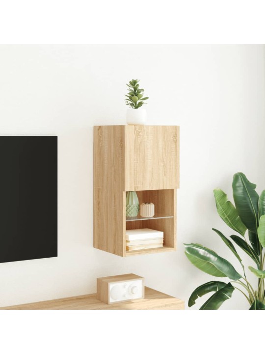 Tv skapītis ar led lampiņām, melns, 30,5x30x60 cm