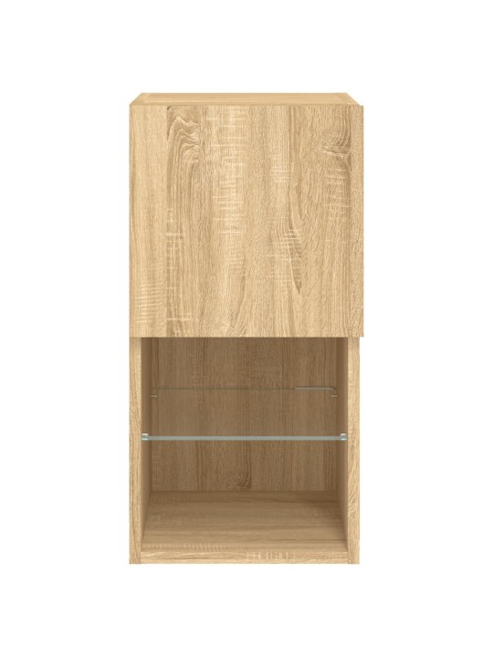 Tv skapītis ar led lampiņām, melns, 30,5x30x60 cm