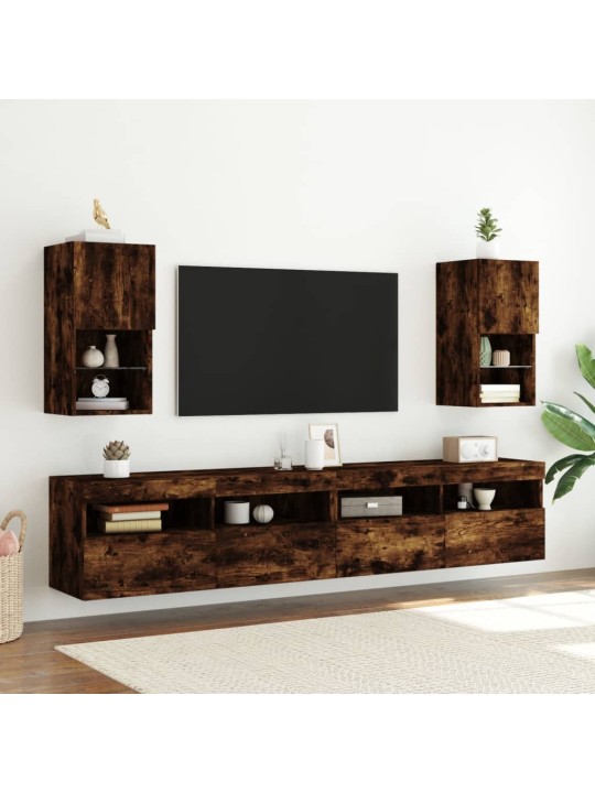 Tv skapītis ar led apgaismojumu, ozolkoka krāsa, 30,5x30x60 cm