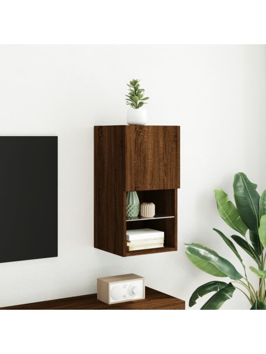 Tv galdiņš ar led lampiņām, ozolkoka krāsa, 30,5x30x60 cm