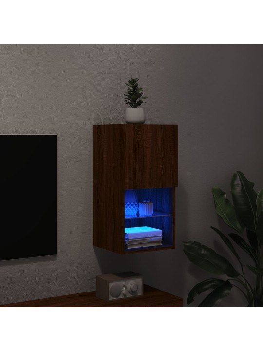Tv galdiņš ar led lampiņām, ozolkoka krāsa, 30,5x30x60 cm