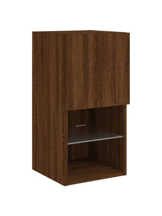 Tv galdiņš ar led lampiņām, ozolkoka krāsa, 30,5x30x60 cm