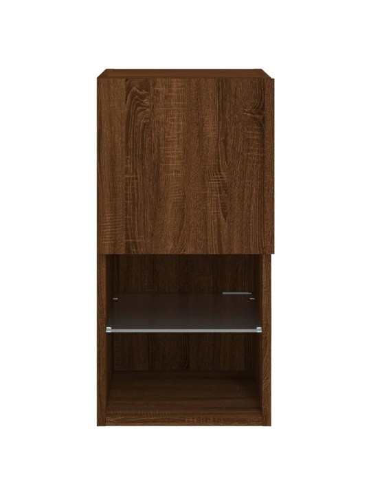 Tv galdiņš ar led lampiņām, ozolkoka krāsa, 30,5x30x60 cm