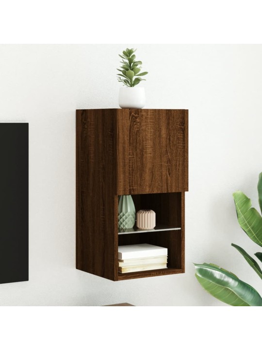 Tv galdiņš ar led lampiņām, ozolkoka krāsa, 30,5x30x60 cm