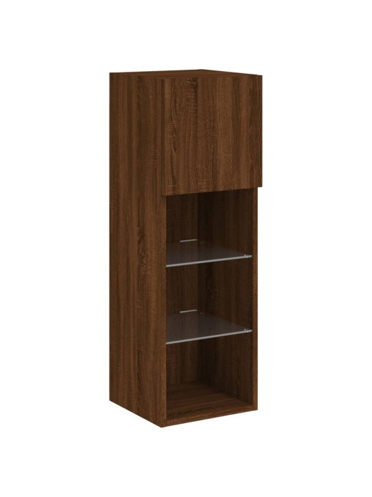 Tv galdiņš ar led lampiņām, ozolkoka krāsa, 30,5x30x90 cm