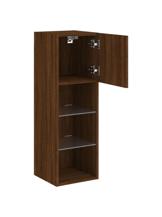 Tv galdiņš ar led lampiņām, ozolkoka krāsa, 30,5x30x90 cm