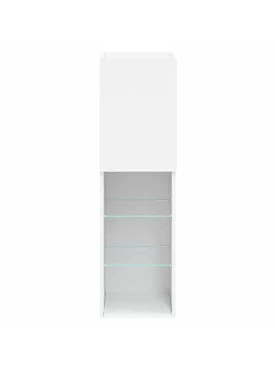 Tv skapītis ar led apgaismojumu, balts, 30,5x30x102 cm