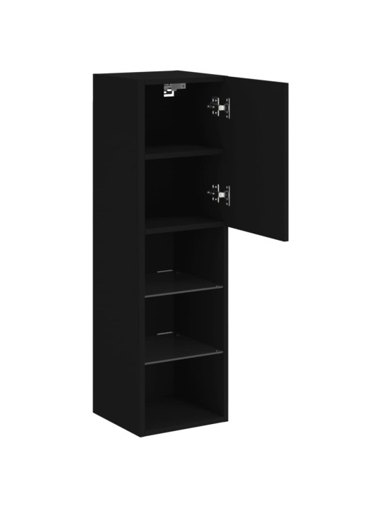 Tv skapītis ar led apgaismojumu, melns, 30,5x30x102 cm