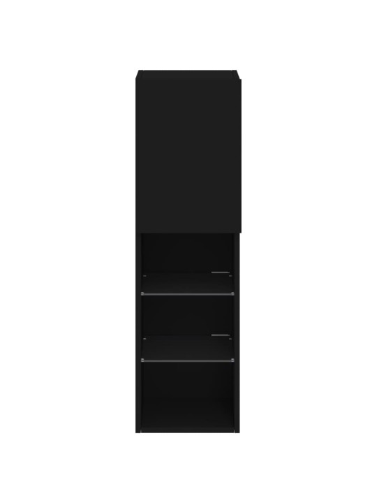 Tv skapītis ar led apgaismojumu, melns, 30,5x30x102 cm