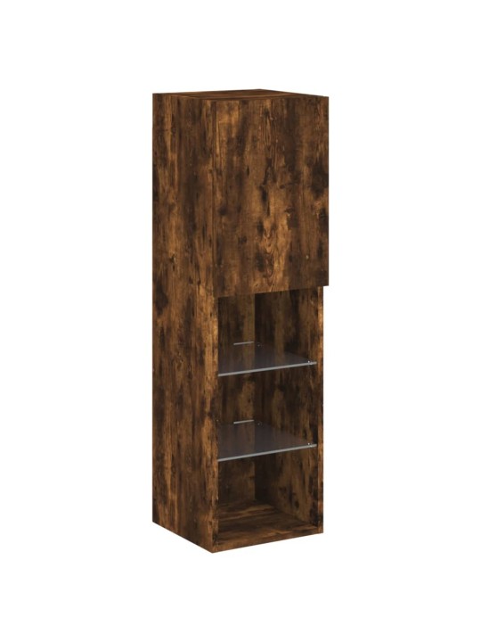 Tv skapītis ar led apgaismojumu, ozolkoka krāsa, 30,5x30x102 cm
