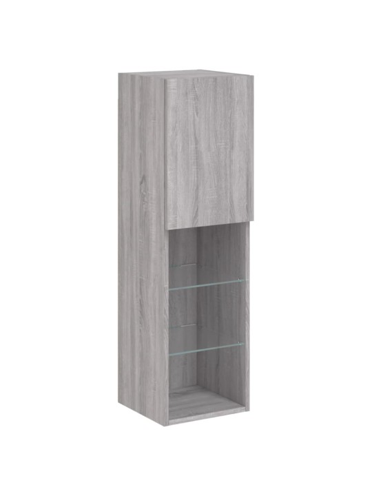 Tv galdiņš ar led apgaismojumu, pelēks, 30,5x30x102 cm